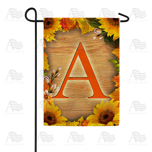 America Forever Autumn Sunflowers Monogram Garden Flag