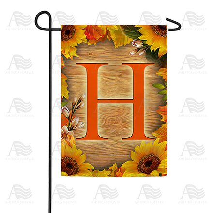 America Forever Autumn Sunflowers Monogram Garden Flag
