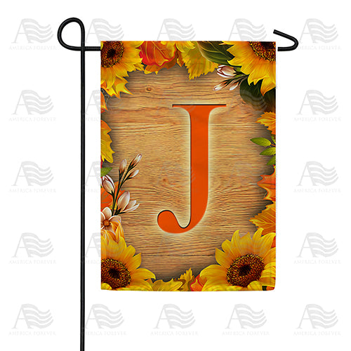 America Forever Autumn Sunflowers Monogram Garden Flag