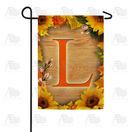 America Forever Autumn Sunflowers Monogram Garden Flag