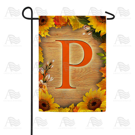 America Forever Autumn Sunflowers Monogram Garden Flag