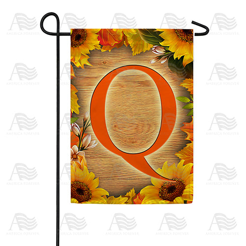 America Forever Autumn Sunflowers Monogram Garden Flag