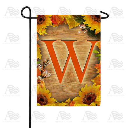 America Forever Autumn Sunflowers Monogram Garden Flag