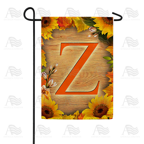 America Forever Autumn Sunflowers Monogram Garden Flag