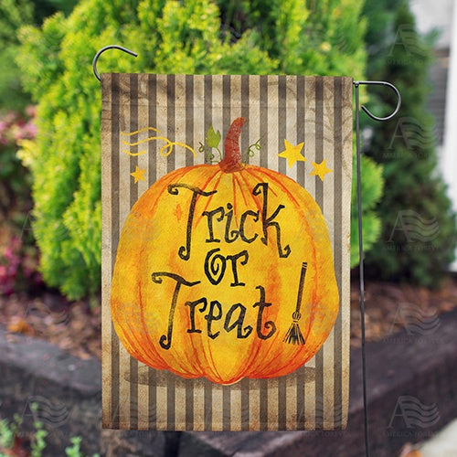 America Forever Trick Or Treat Pumpkin Garden Flag