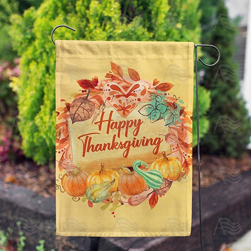 America Forever Thanksgiving Love & Gourds Garden Flag