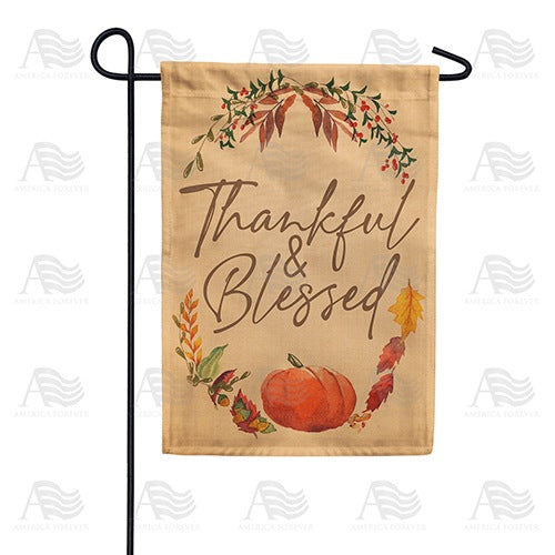 America Forever Thankful & Blessed Pumpkin Garden Flag