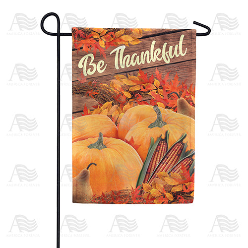 America Forever Be Thankful Pumpkin Garden Flag
