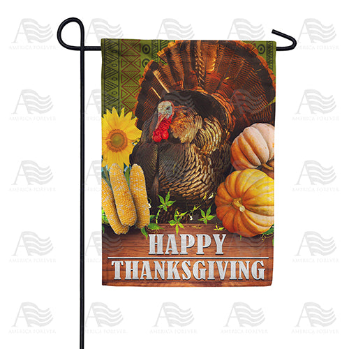 America Forever Thanksgiving Turkey Garden Flag