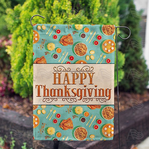 America Forever Thanksgiving Foods Garden Flag