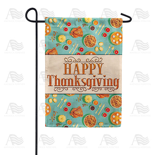 America Forever Thanksgiving Foods Garden Flag