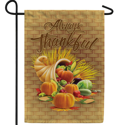 America Forever Always Thankful-Basket Weave Garden Flag
