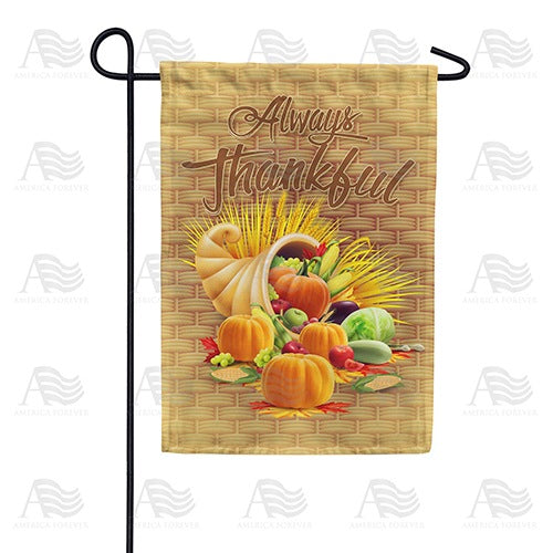 America Forever Always Thankful-Basket Weave Garden Flag