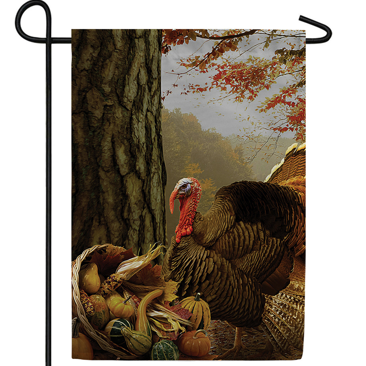 America Forever Turkey With Cornucopia Garden Flag