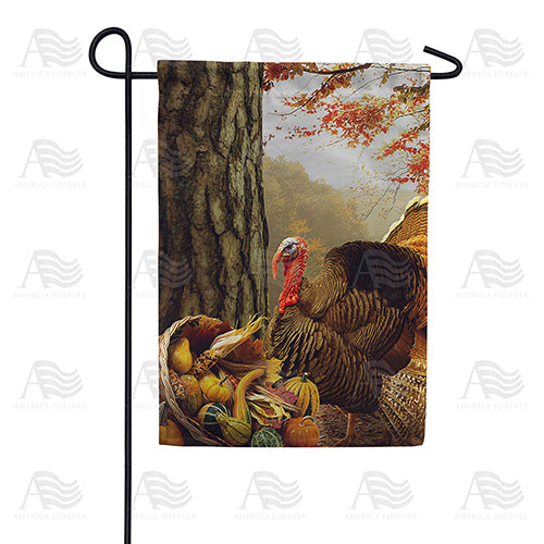 America Forever Turkey With Cornucopia Garden Flag