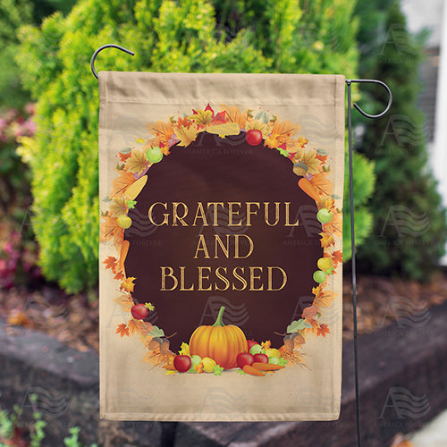 America Forever Grateful And Blessed Garden Flag