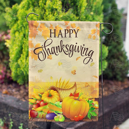 America Forever Sunny Thanksgiving Greeting Garden Flag