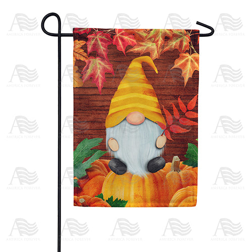 America Forever Gnome Sitting On Pumpkin Garden Flag