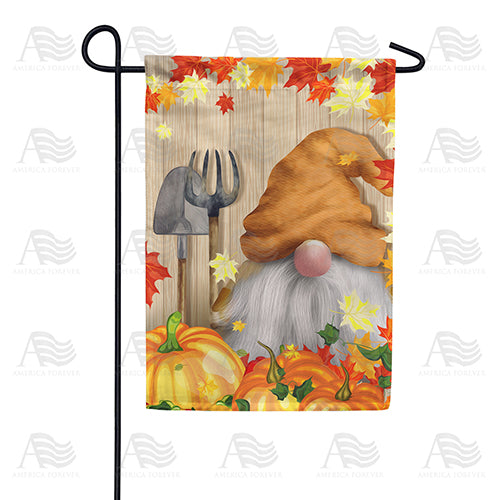 America Forever Gnome's Pumpkin Harvest Garden Flag