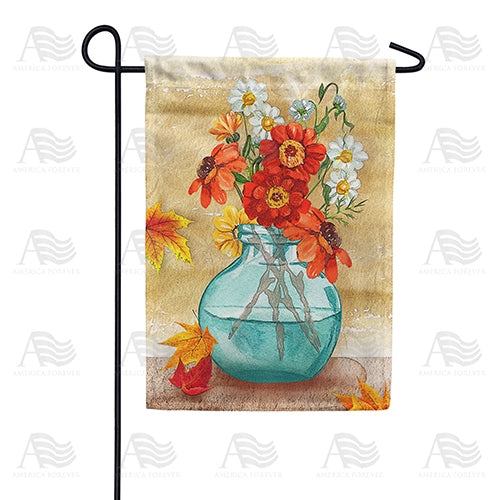 America Forever Fall Flowers Painting Garden Flag