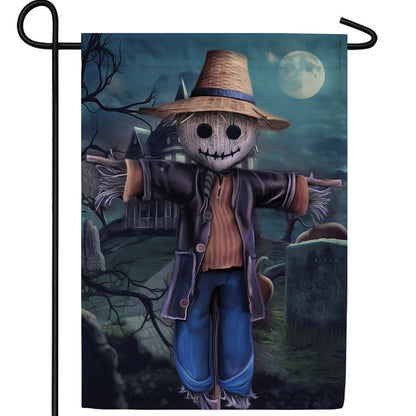America Forever Spooky Scarecrow Garden Flag