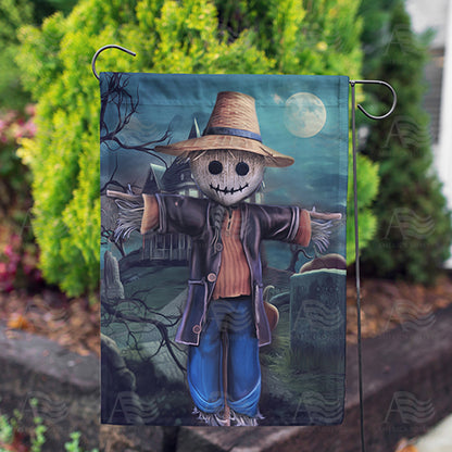 America Forever Spooky Scarecrow Garden Flag