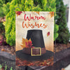 America Forever Pilgrim Hat In Leaves Garden Flag