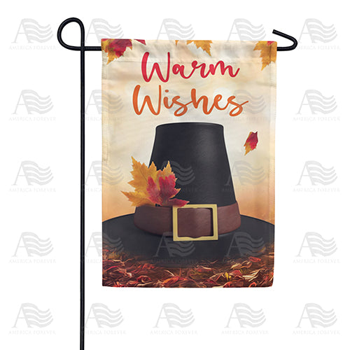 America Forever Pilgrim Hat In Leaves Garden Flag