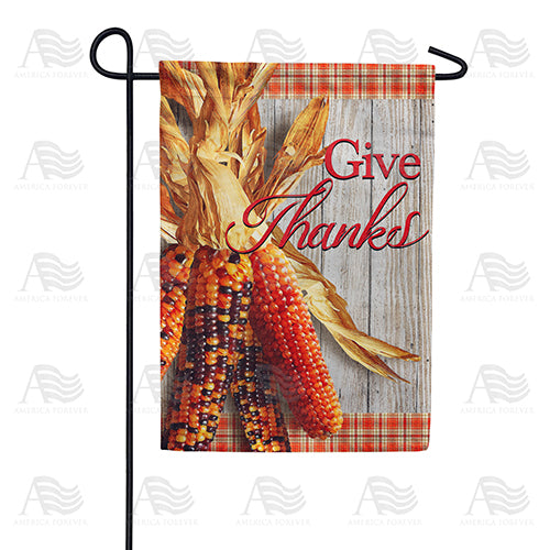 America Forever Give Thanks Indian Corns Garden Flag