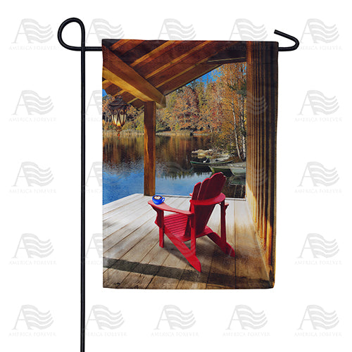 America Forever Fall Lake Solitude Garden Flag