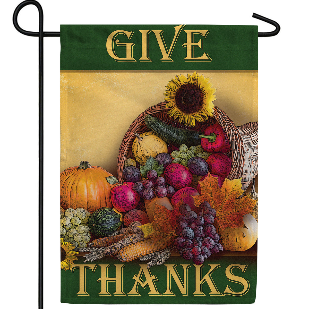 America Forever Cornucopia Runneth Over Garden Flag