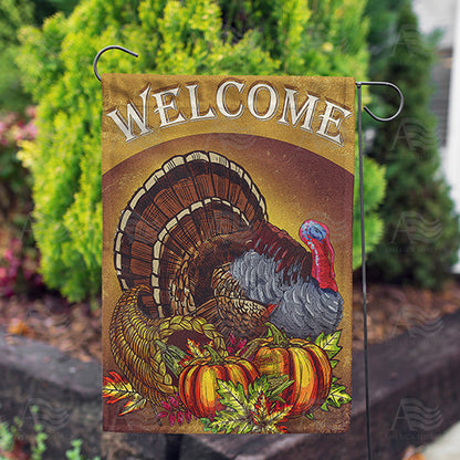 America Forever Welcome Signs Of Fall Harvest Garden Flag