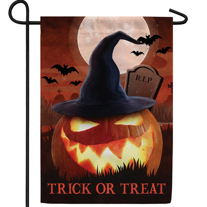 America Forever Glowing Jack-O-Lantern Garden Flag