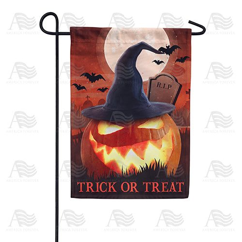 America Forever Glowing Jack-O-Lantern Garden Flag