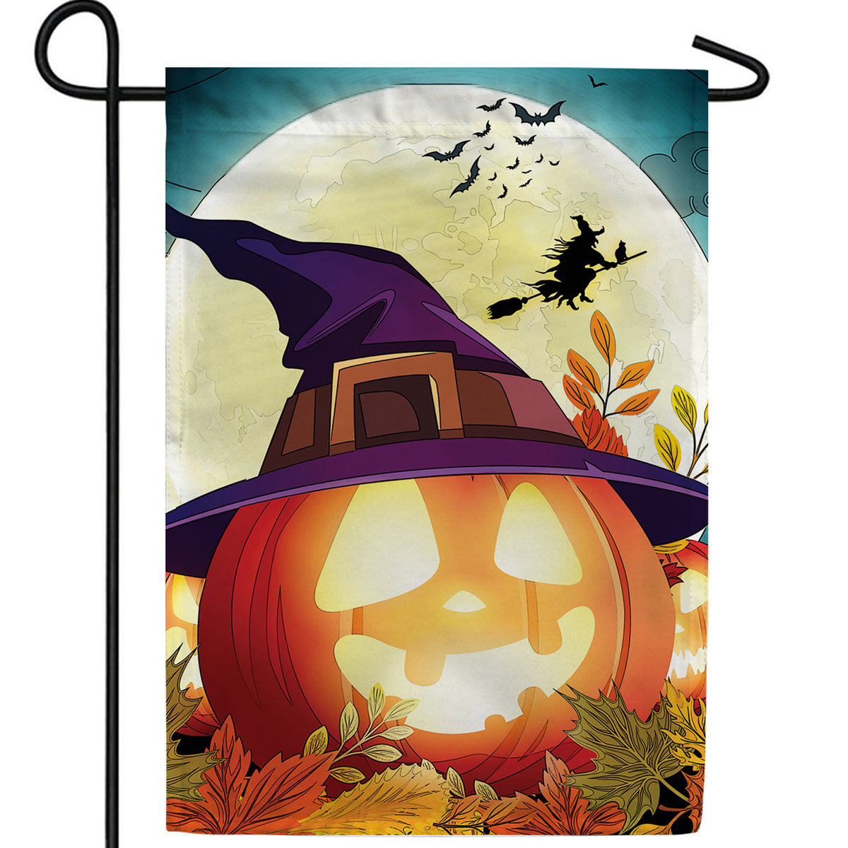 America Forever Pumpkin Moon Glow Garden Flag