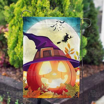 America Forever Pumpkin Moon Glow Garden Flag