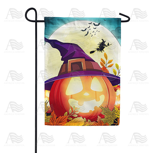 America Forever Pumpkin Moon Glow Garden Flag