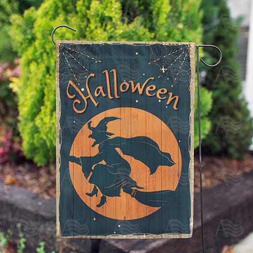 America Forever Halloween Witch Silhouette Garden Flag