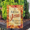 America Forever Fall For Jesus Leaf Border Garden Flag