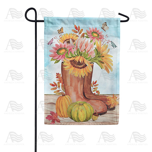 America Forever Blooming Boots Garden Flag