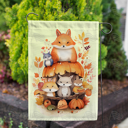 America Forever Cute Fall Critters Garden Flag