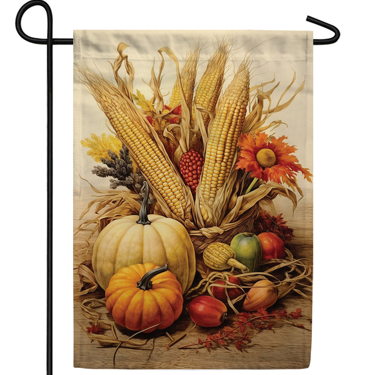 America Forever Fall Gourds And Corn Garden Flag