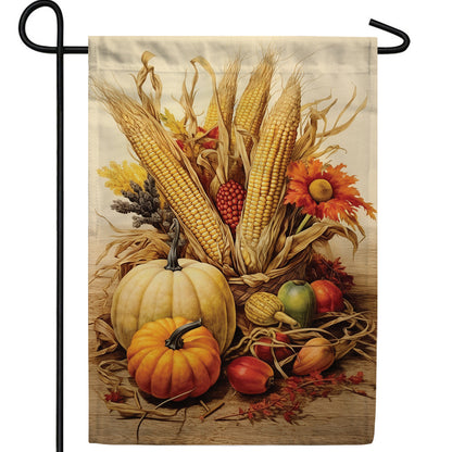 America Forever Fall Gourds And Corn Garden Flag