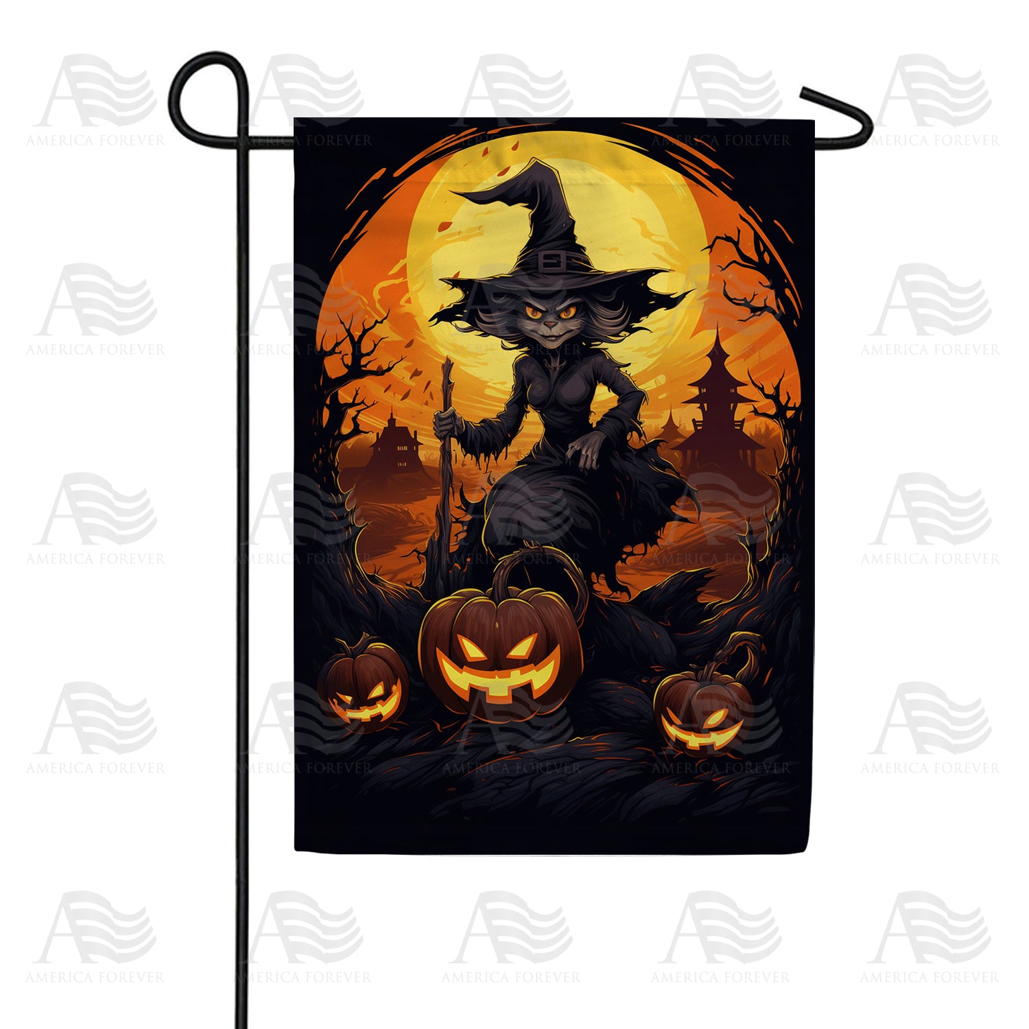 America Forever The Cat Witch Garden Flag