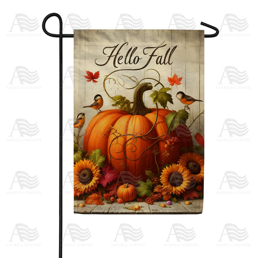 America Forever Autumn Pumpkin Welcome Garden Flag