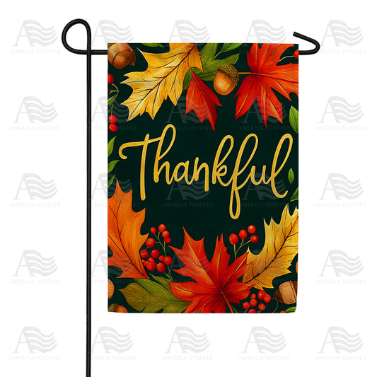 America Forever Thankful Leaves Garden Flag