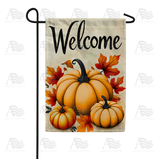 America Forever Welcome Pumpkin Garden Flag