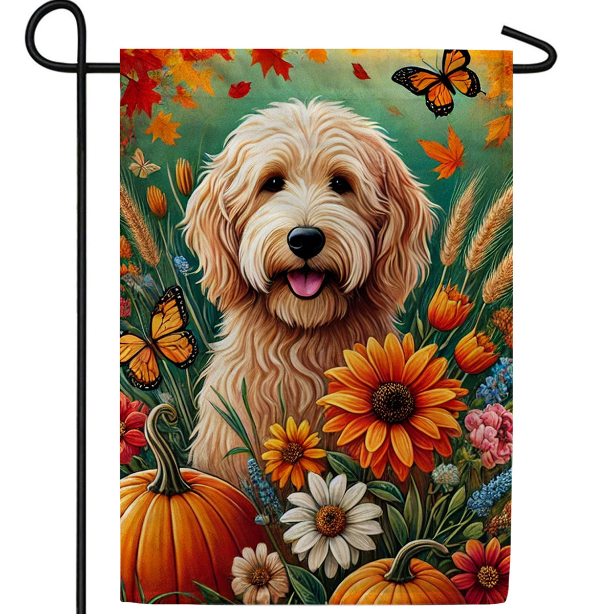 America Forever Adorable Dog Fall Garden Flag