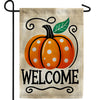 America Forever Welcome Polka Dot Pumpkin Garden Flag