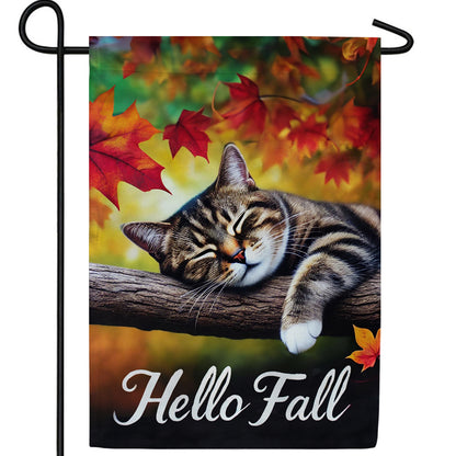 America Forever Hello Fall Kitty Garden Flag